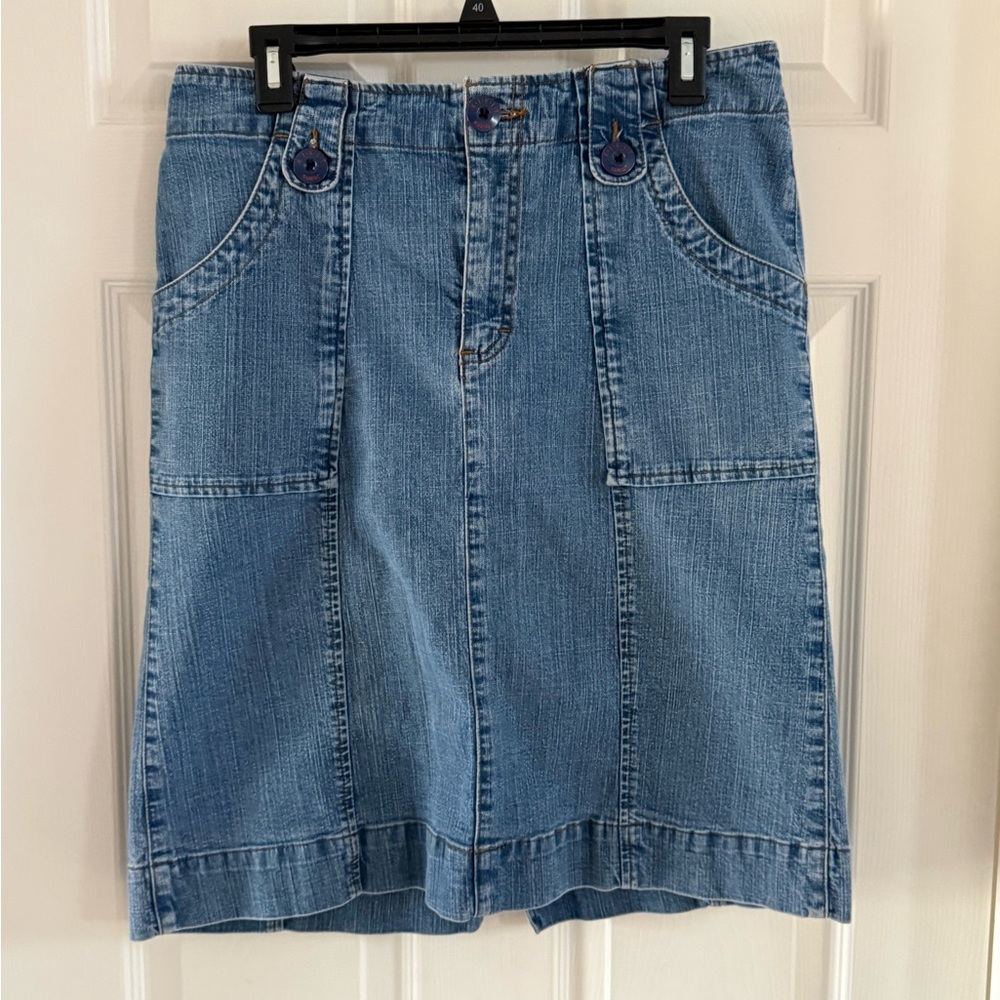 Vintage KIKIT Jeans‎ Maurice Sasson Denim Skirt Size L